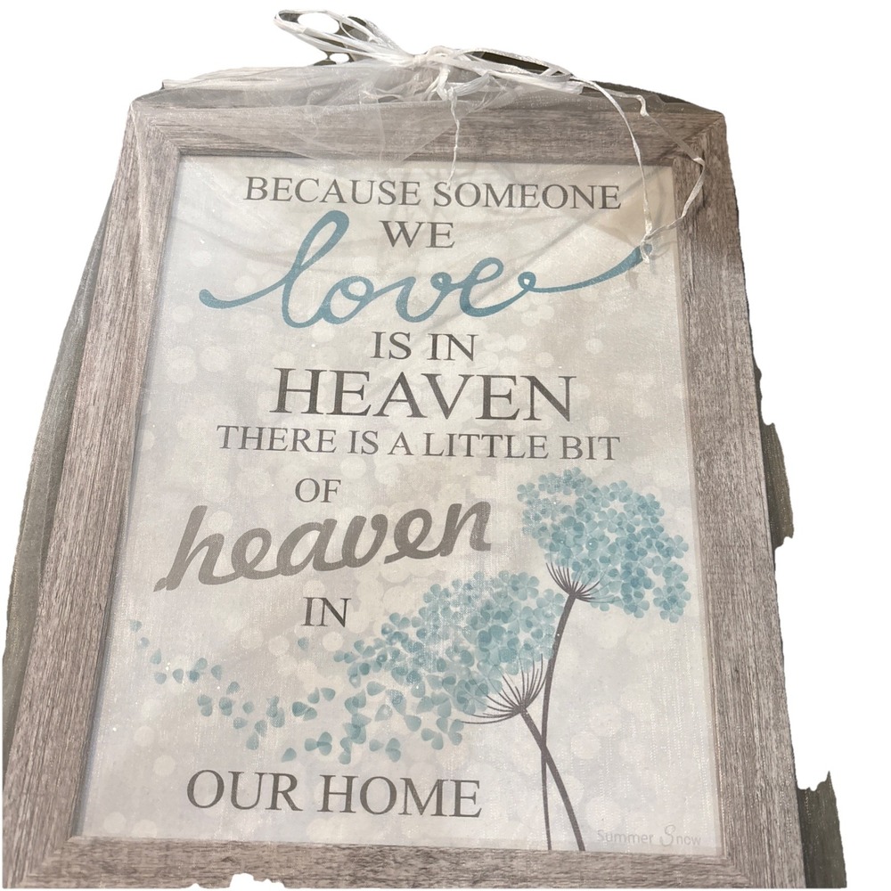 Grief "Because Someone We Love Is In Heaven" Memorial Sign 16"x13"